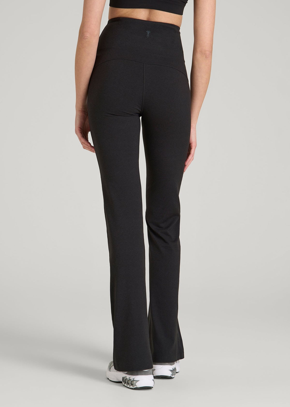 Ultra Soft High Rise Flare Yoga Pants for Tall Women in Black Mix
