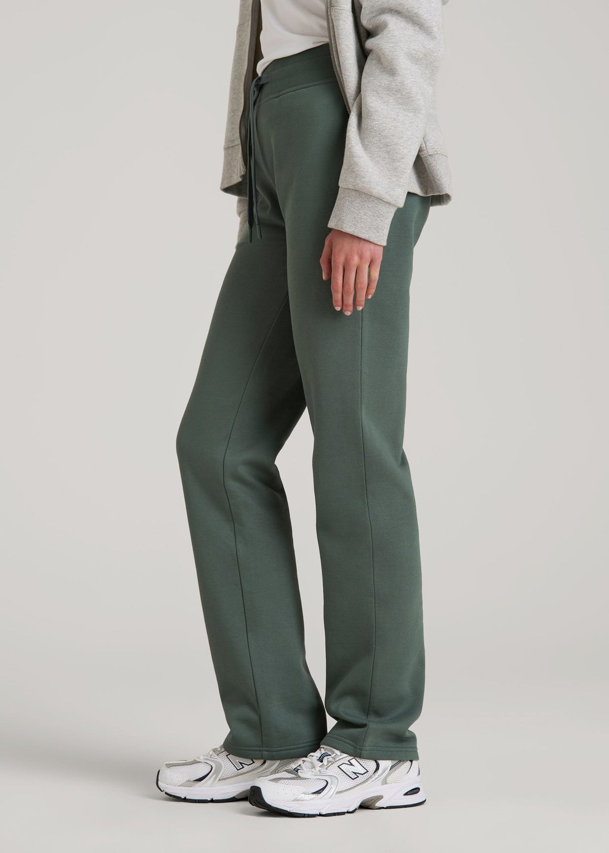 Wearever Fleece Open-Bottom Sweatpants for Tall Women in Balsam Green