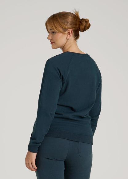 Wearever French Terry Crewneck Sweatshirt for Tall Women in Bright Navy