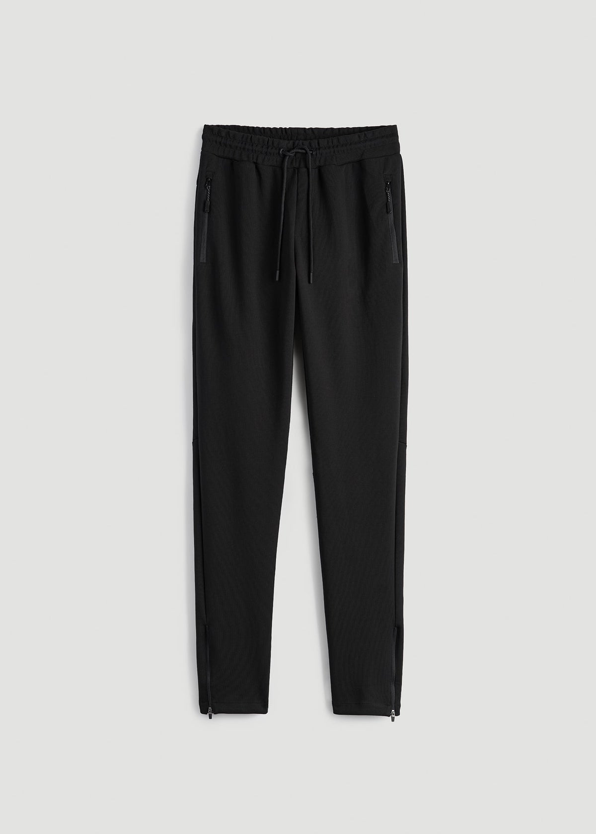 Tech-Knit Zip Joggers for Tall Men in Black