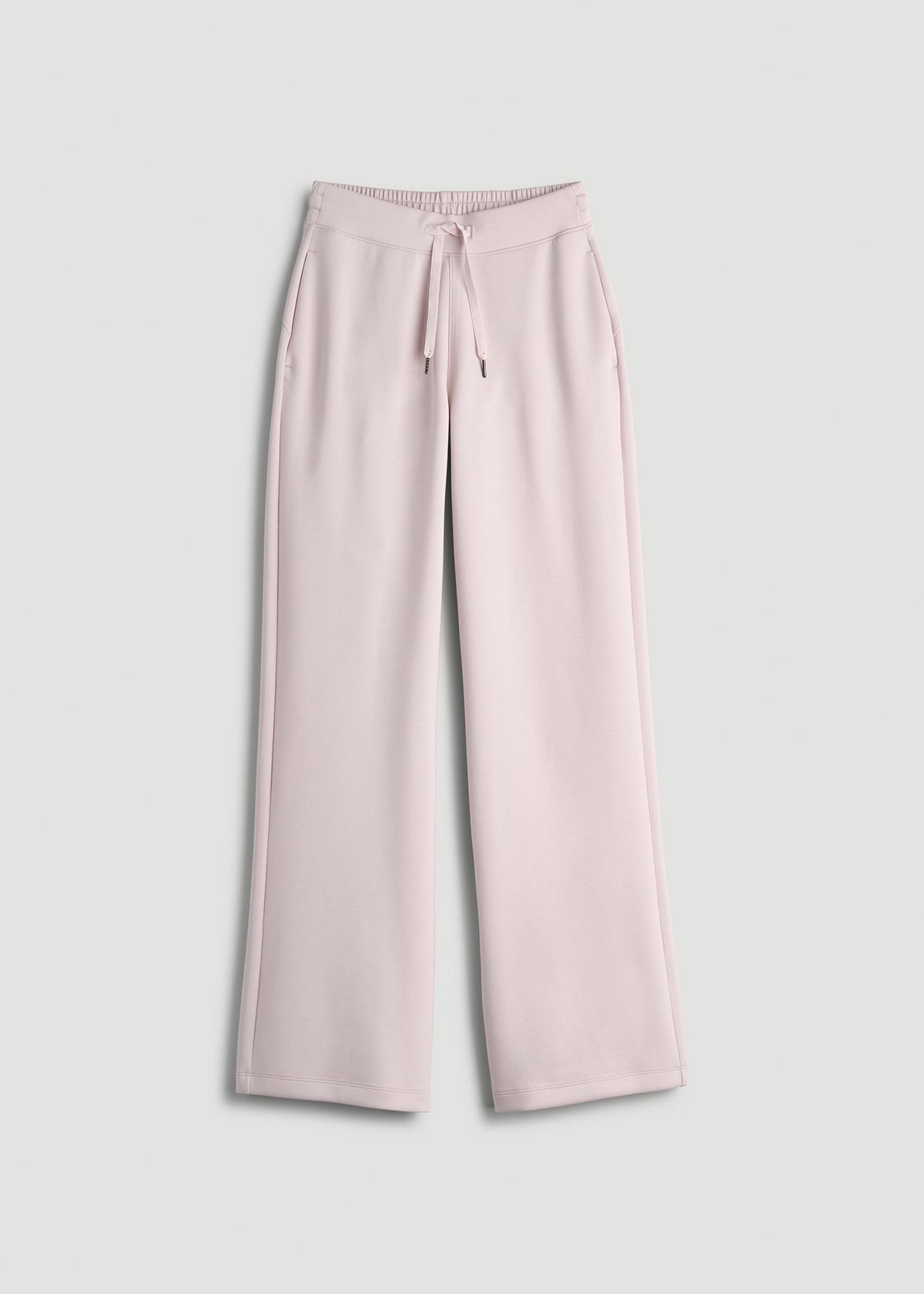 Pull-On Tie Waist Wide Leg Pants for Tall Women in Grey Lilac