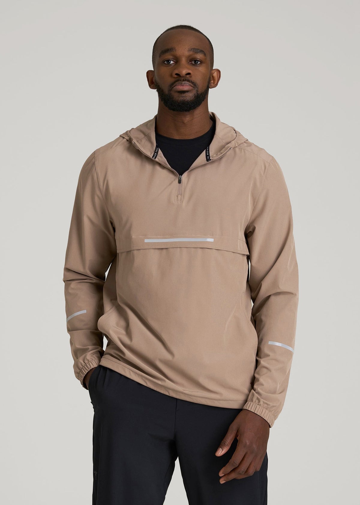 Featherweight Packable Anorak for Tall Men in Dark Sand