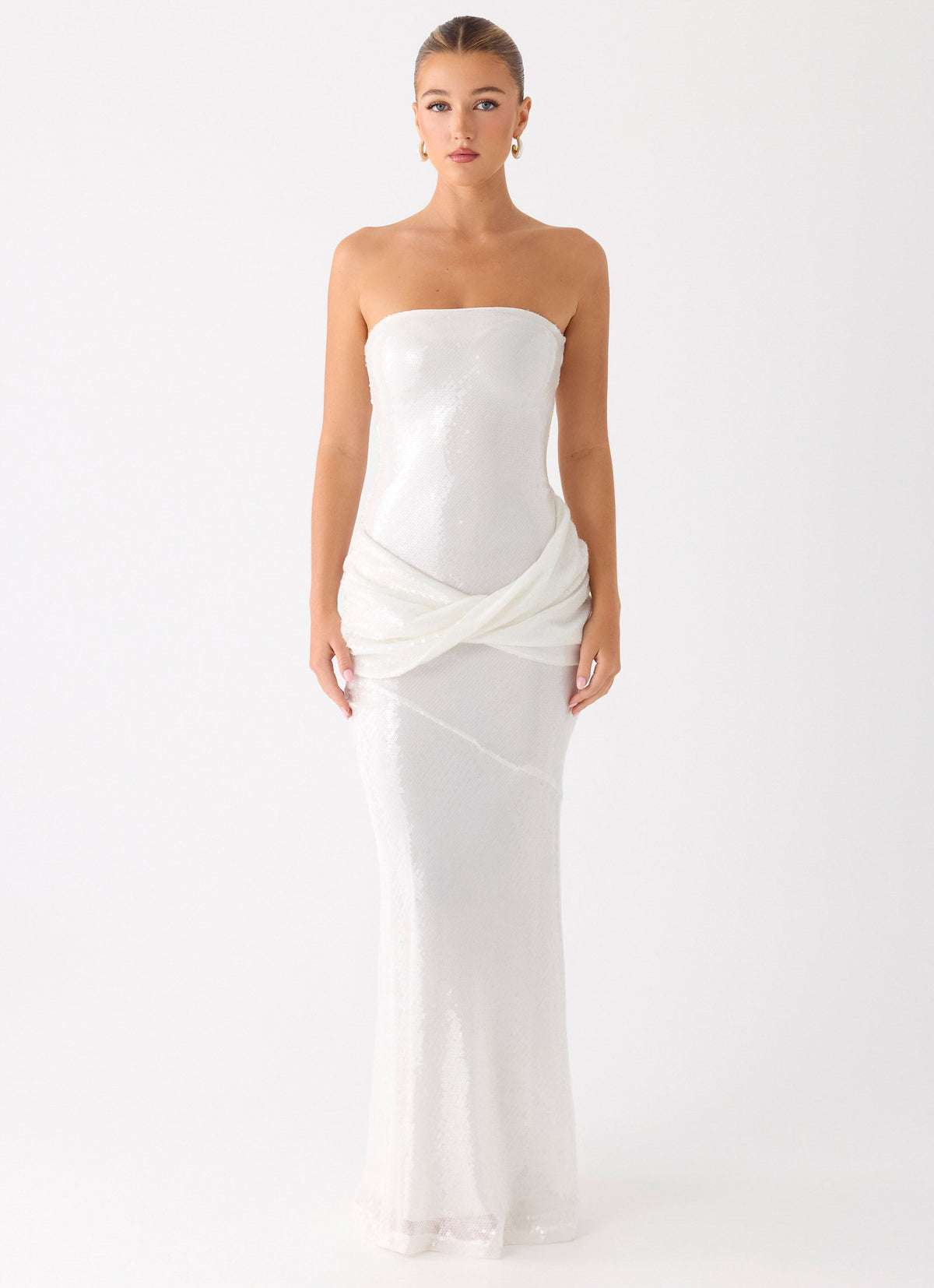 Anticipating Sequin Maxi Dress - White