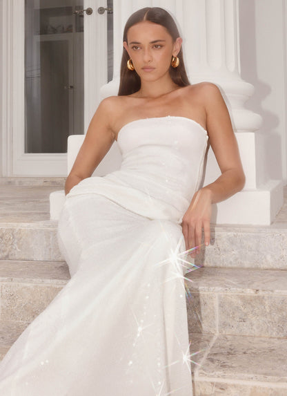 Anticipating Sequin Maxi Dress - White