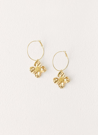 Aulora Flower Earrings - Gold