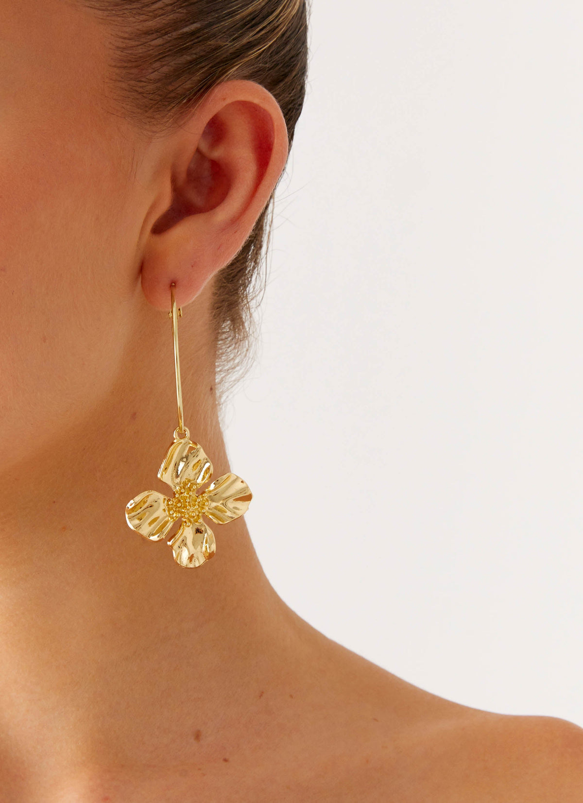 Aulora Flower Earrings - Gold