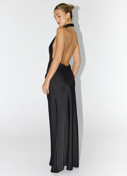 Back To Life Halter Maxi Dress - Black