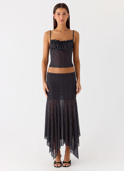 Buffy Top - Black Polkadot