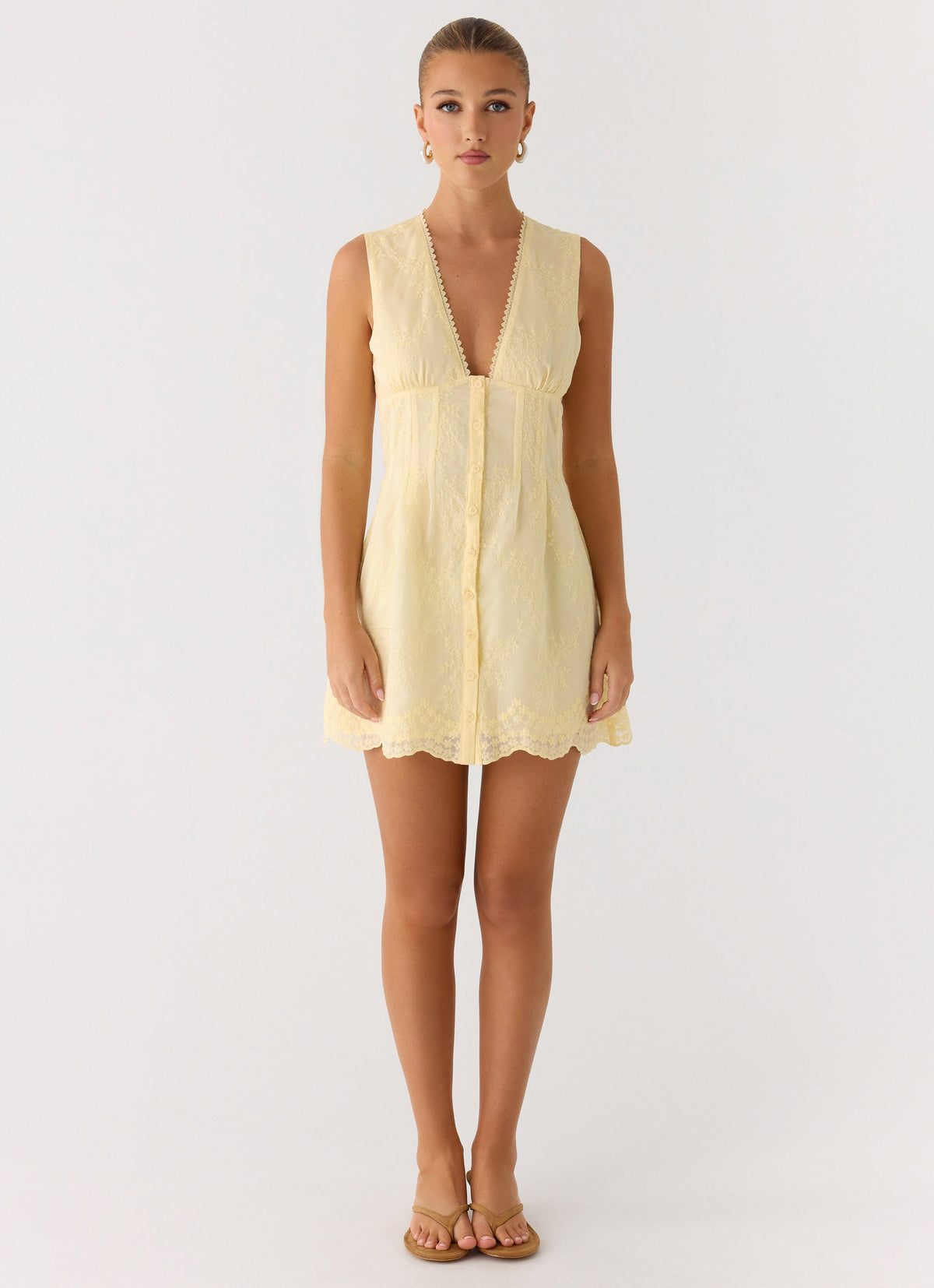 Burning Bright Mini Dress - Butter Yellow