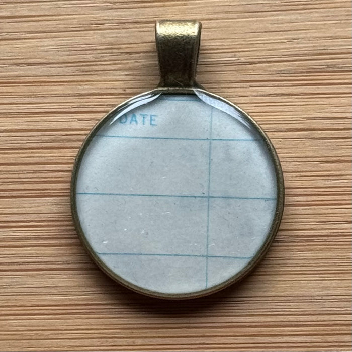 Book Lover Necklace -- Date in Blue