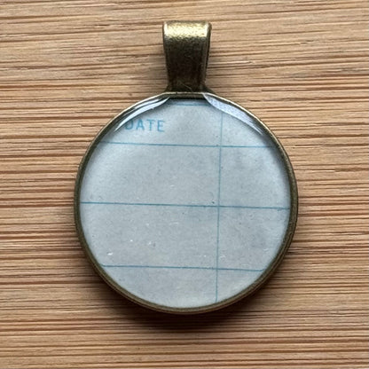 Book Lover Necklace -- Date in Blue