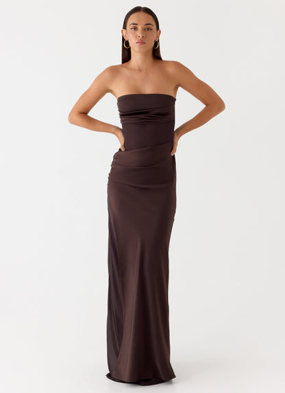 Champagne Skies Maxi Dress - Chocolate