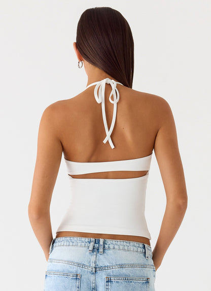 Chauncey Halter Top - White