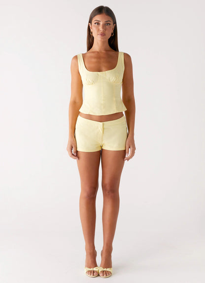 Coastline Bustier Top - Yellow