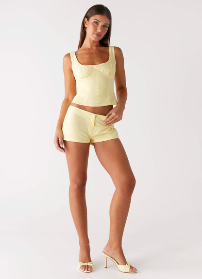 Coastline Bustier Top - Yellow