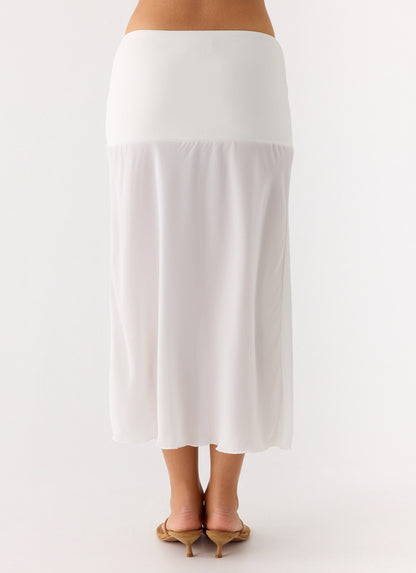 Connect My Heart Midi Skirt - White