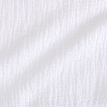 White Cotton Crinkle Paperbag Pants