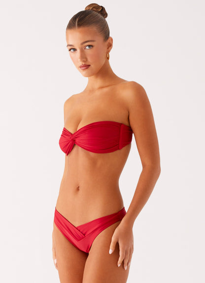 Delta Bandeau Bikini Top - Deep Red