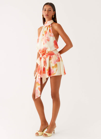 Diablo Backless Mini Dress - Mimosa Blossom