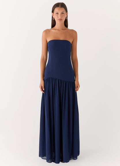 Eden Strapless Maxi Dress - Navy