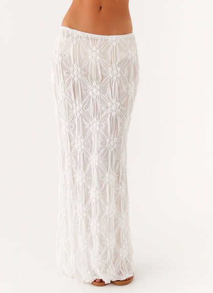 Effortlessly Low Rise Maxi Skirt - Ivory