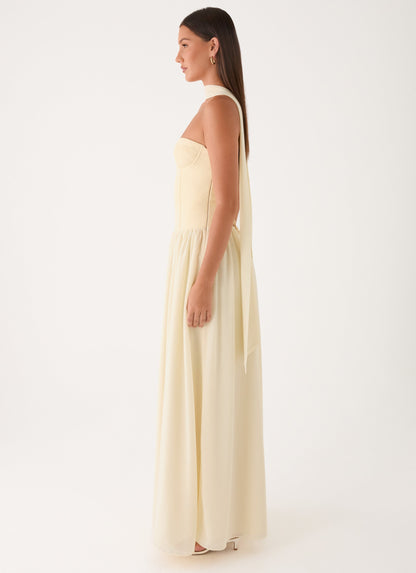 Elianah Scarf Maxi Dress - Yellow