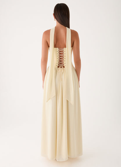 Elianah Scarf Maxi Dress - Yellow