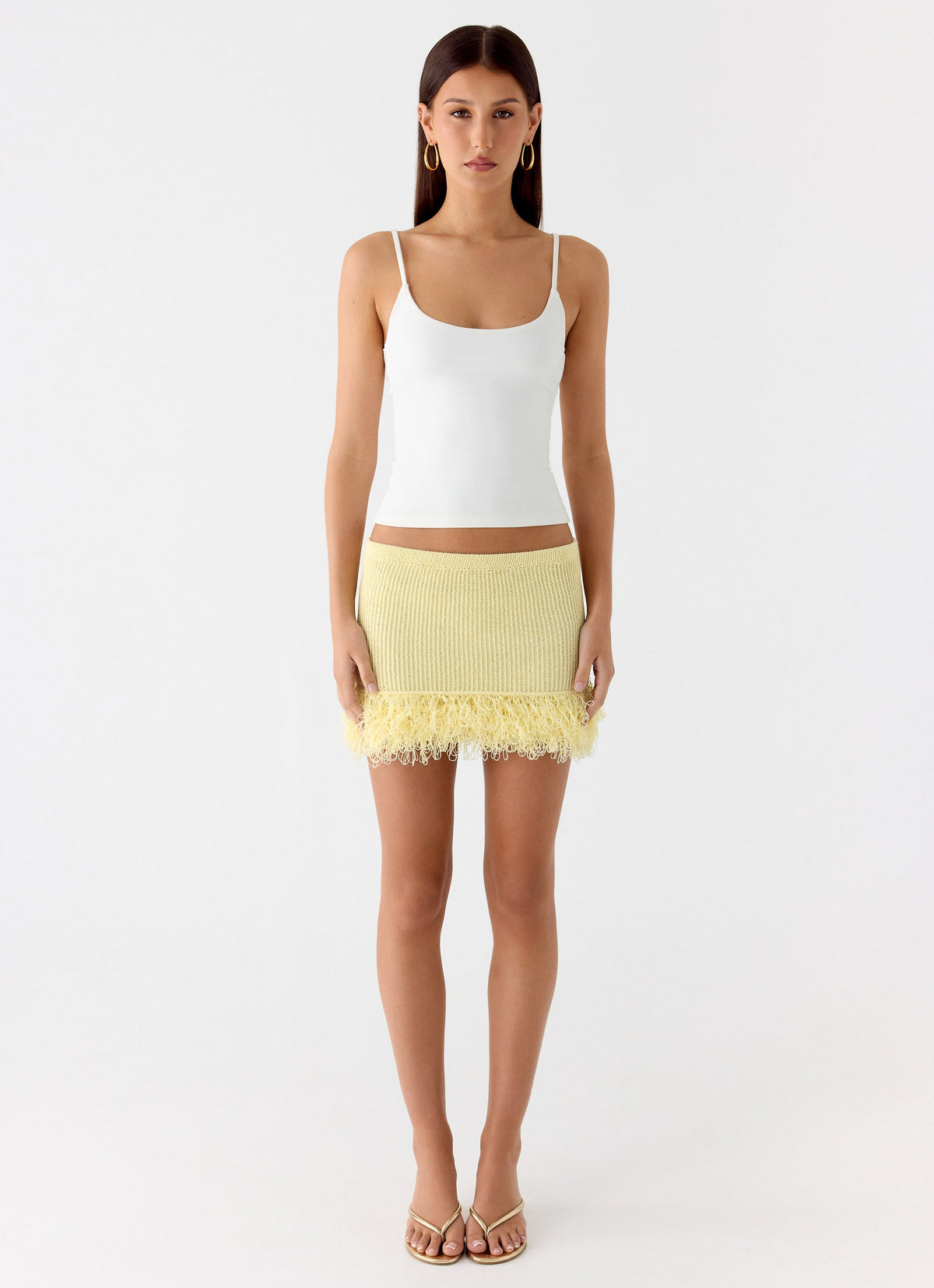 Elyssa Knit Mini Skirt - Lemon