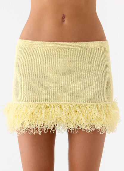 Elyssa Knit Mini Skirt - Lemon