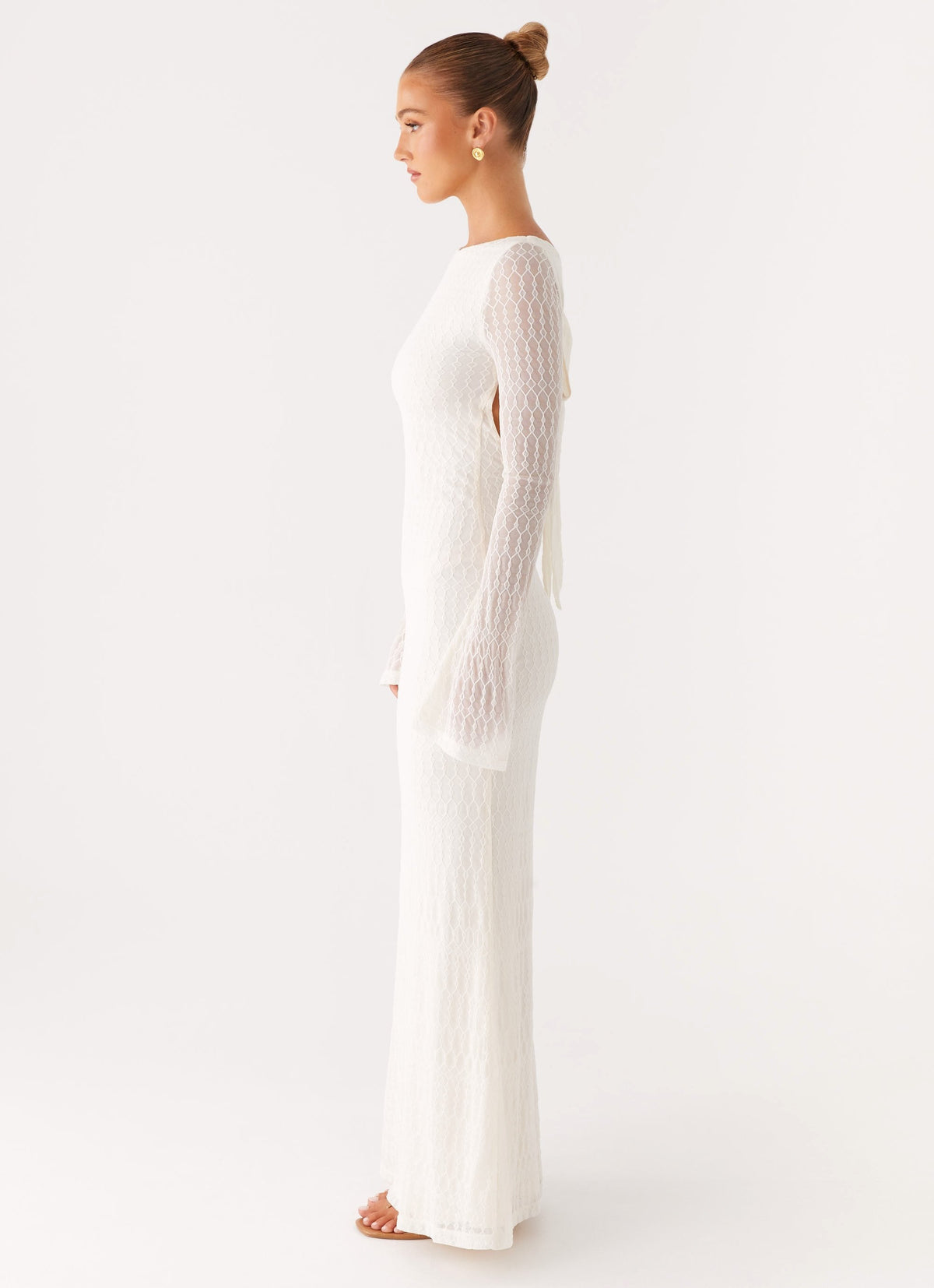 Ethereal Long Sleeve Maxi Dress - Ivory
