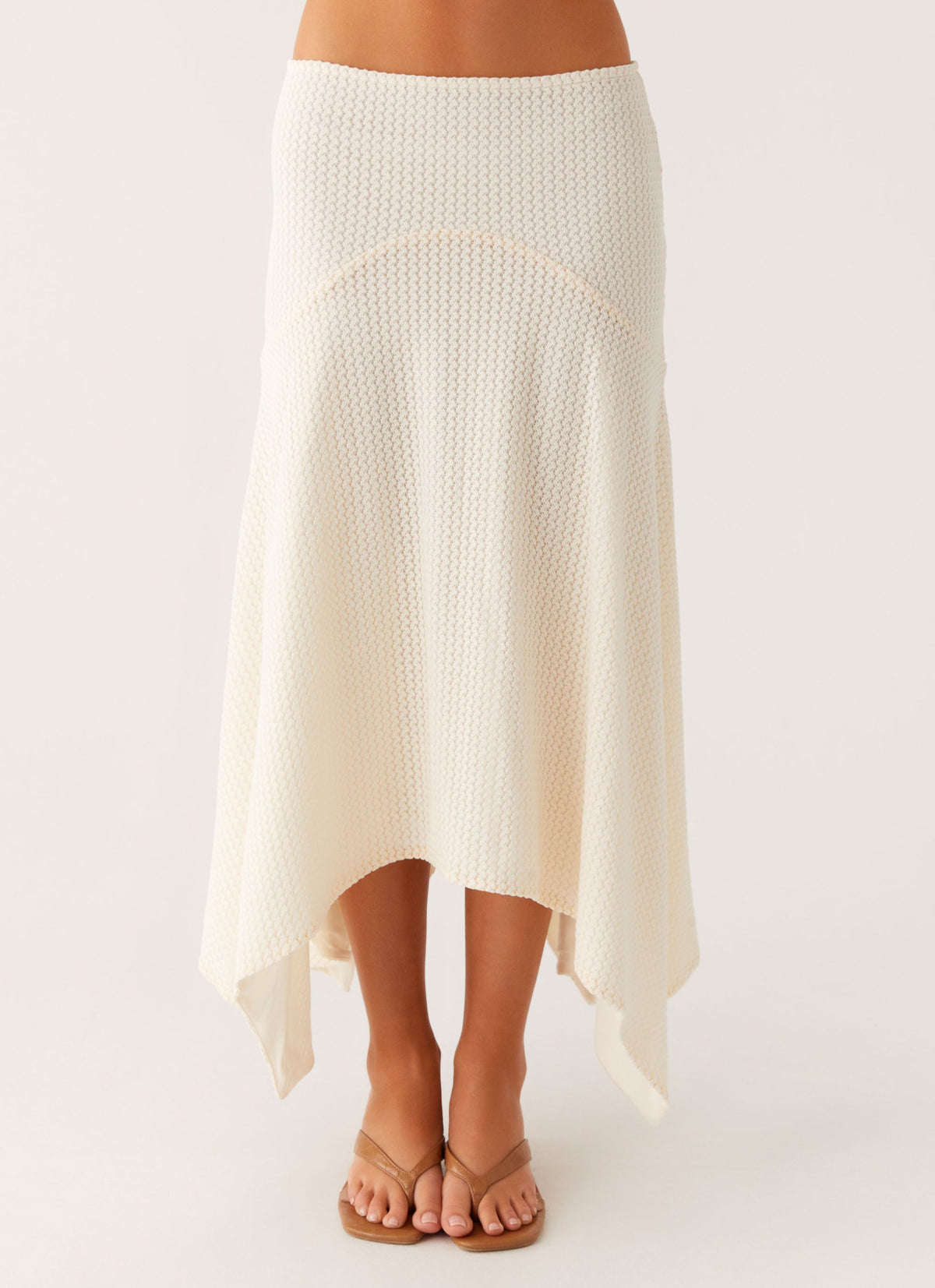 Evaden Low Rise Midi Skirt - Ivory