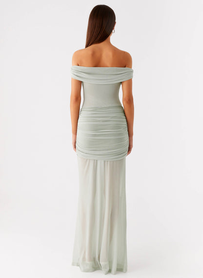 Eyllin Off Shoulder Maxi Dress - Sage