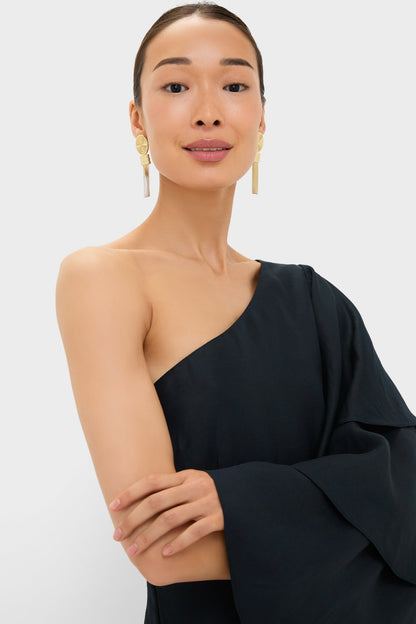 Black Bidi Bidi Bom Bom Tea Length Dress