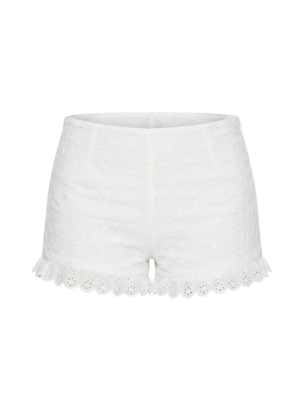 Caily Frill Shorts White