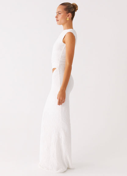 Galantis One Shoulder Maxi Dress - White