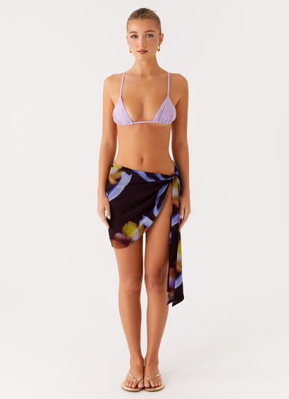 Golden Blaze Sarong - Dark Floral