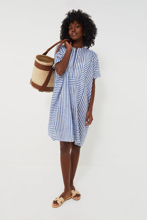 Blue Stripe Emerson Short Caftan