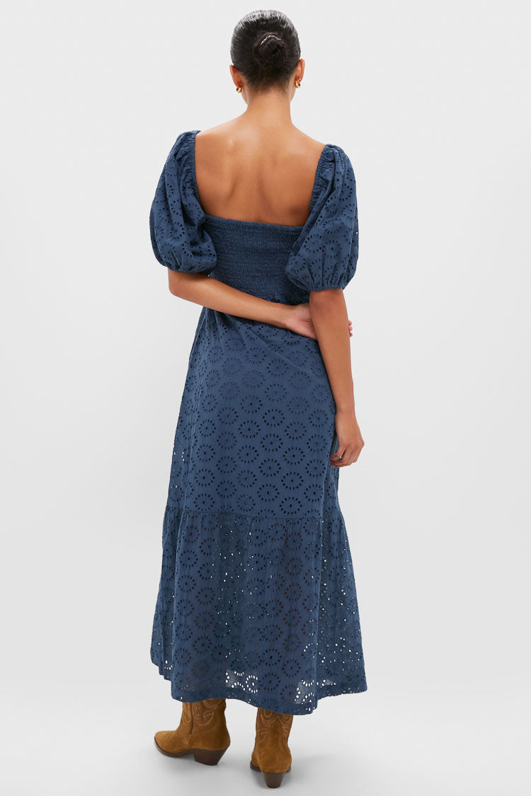 Blue Indigo Eyelet Santiago 4 Maxi Dress
