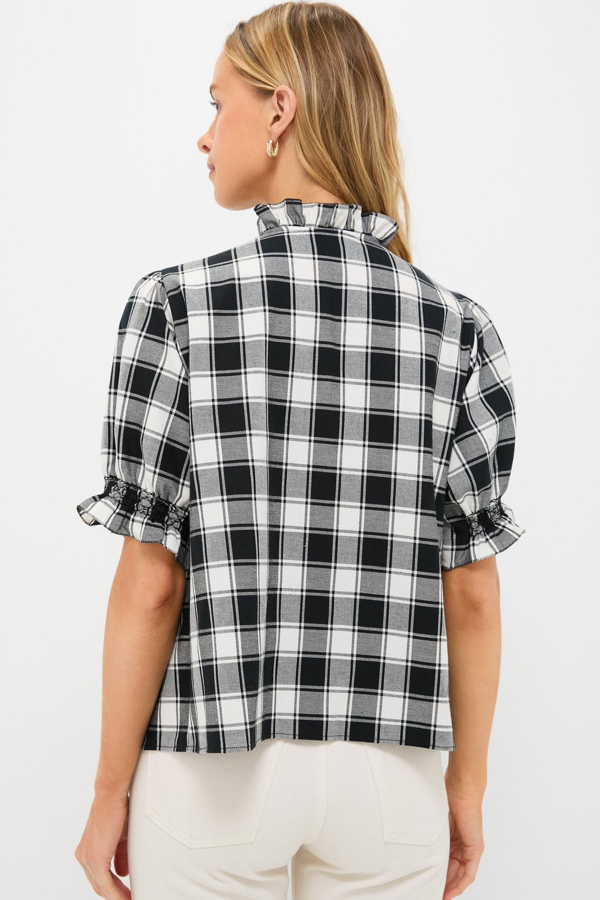 Black and White Arena Flannel Milvia Blouse