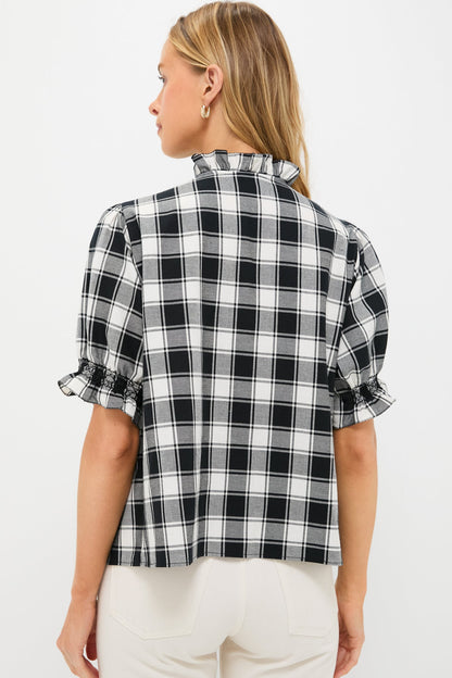 Black and White Arena Flannel Milvia Blouse