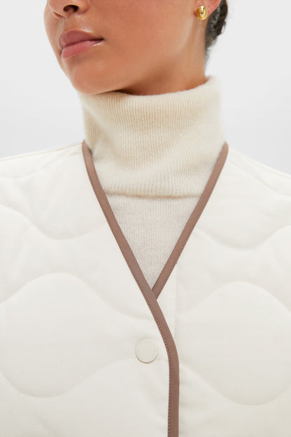 Ash Taupe and Birch Lori Reversible Gilet