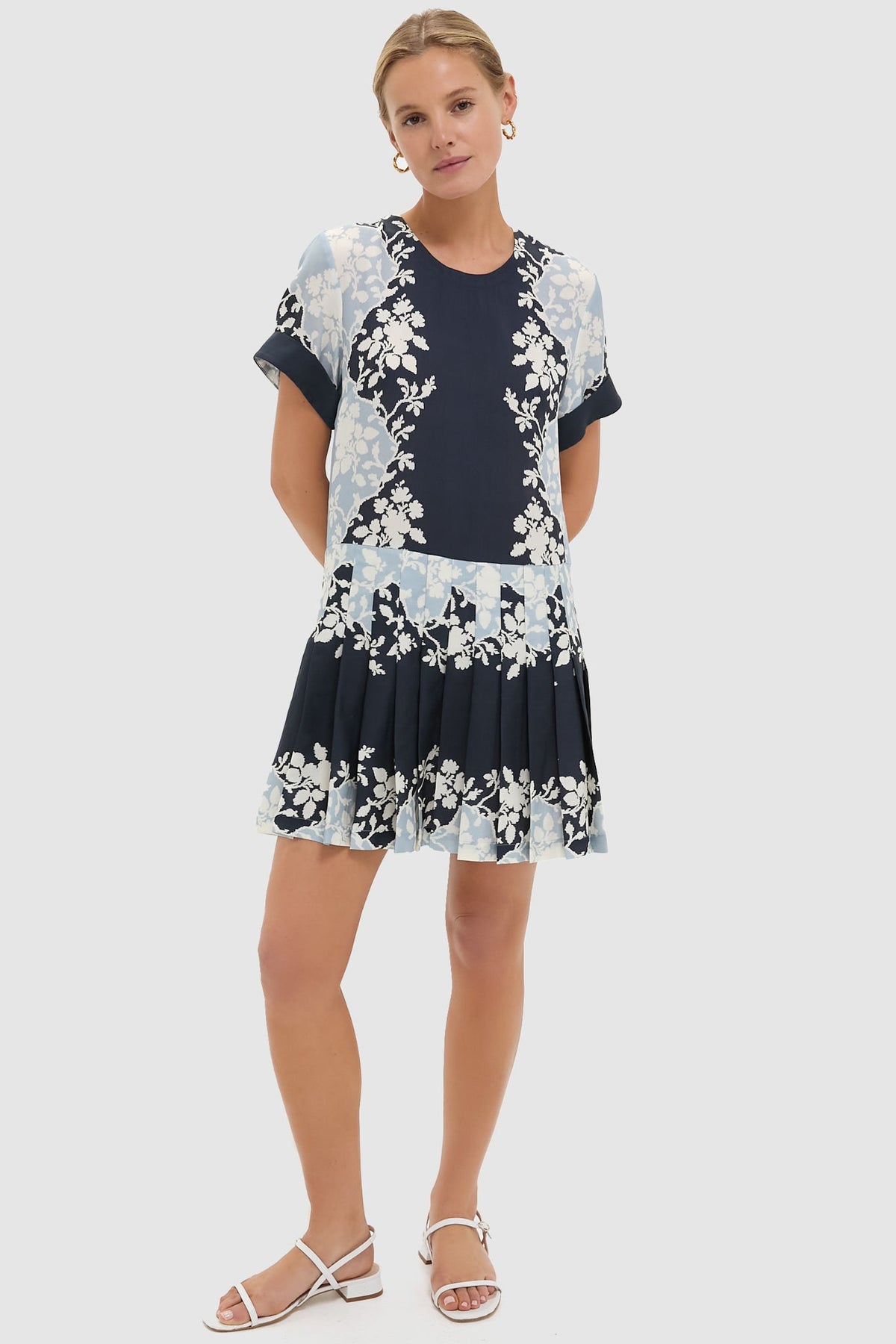 Blue Fog Pleated Liza Dress