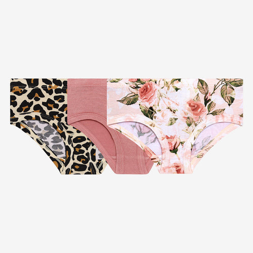 Vintage Pink Rose Girls' Brief Set