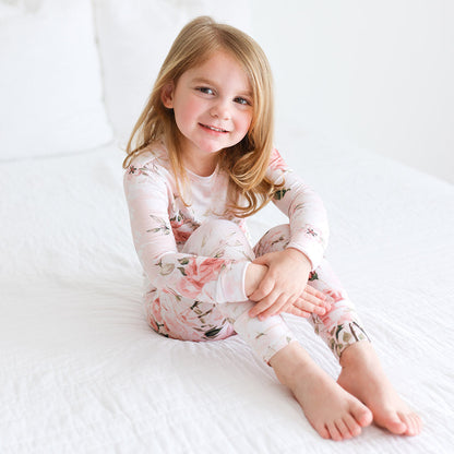 Vintage Pink Rose Classic Pajama Set