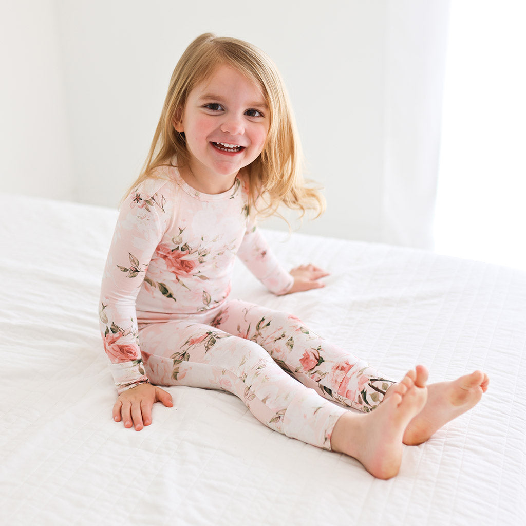 Vintage Pink Rose Classic Pajama Set