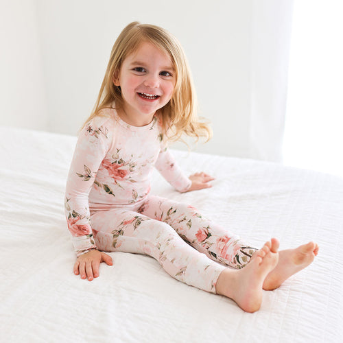 Vintage Pink Rose Classic Pajama Set