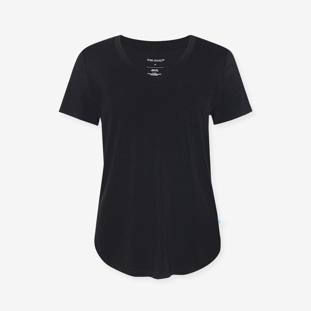 Women's Black V-Neck Tee