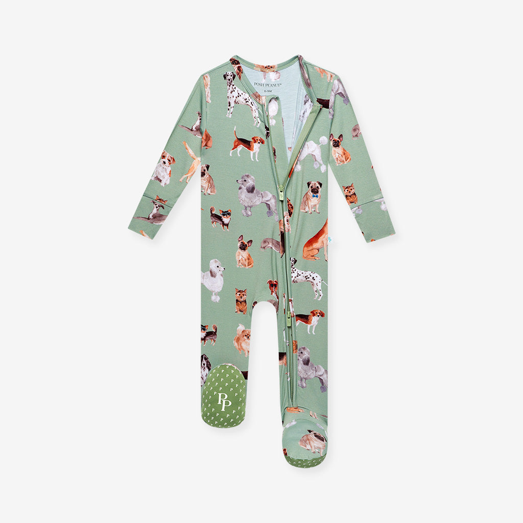 Posh Puppies Footie Zippered One Piece