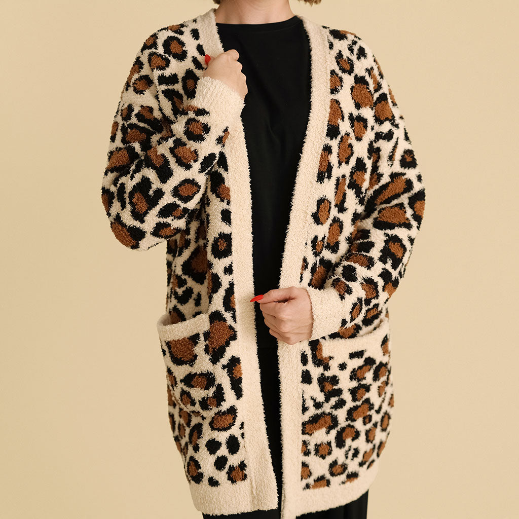 Lana Leopard Tan Women's Cuddle Cardigan