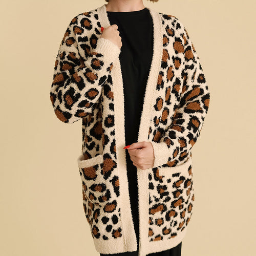 Lana Leopard Tan Women's Cuddle Cardigan